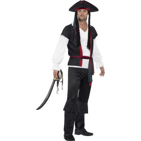 Piraat & Viking Kostuum | Klassieke Zwarte Overboordpiraat | Man | Large | Carnaval kostuum | Verkleedkleding